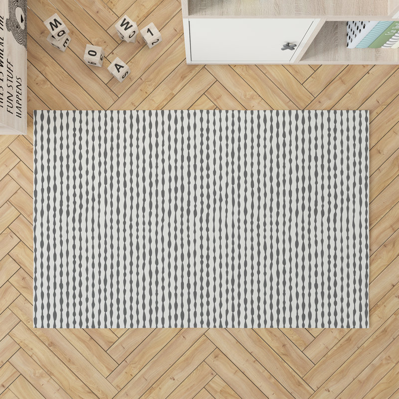 Play way Activity Mat, Rectangle 4' x 6', Ivory/Charcoal