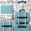 Ensemble 6 pièces de bagage, valise rigide en ABS avec roues pivotantes, verrou TSA, crochets latéraux, bagage à main léger et bagage à main