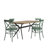 Devan 70" Iron Metal Base Dining Table And X-Back Metal Chairs Set - Table And 4 Chairs-427966049-427966051