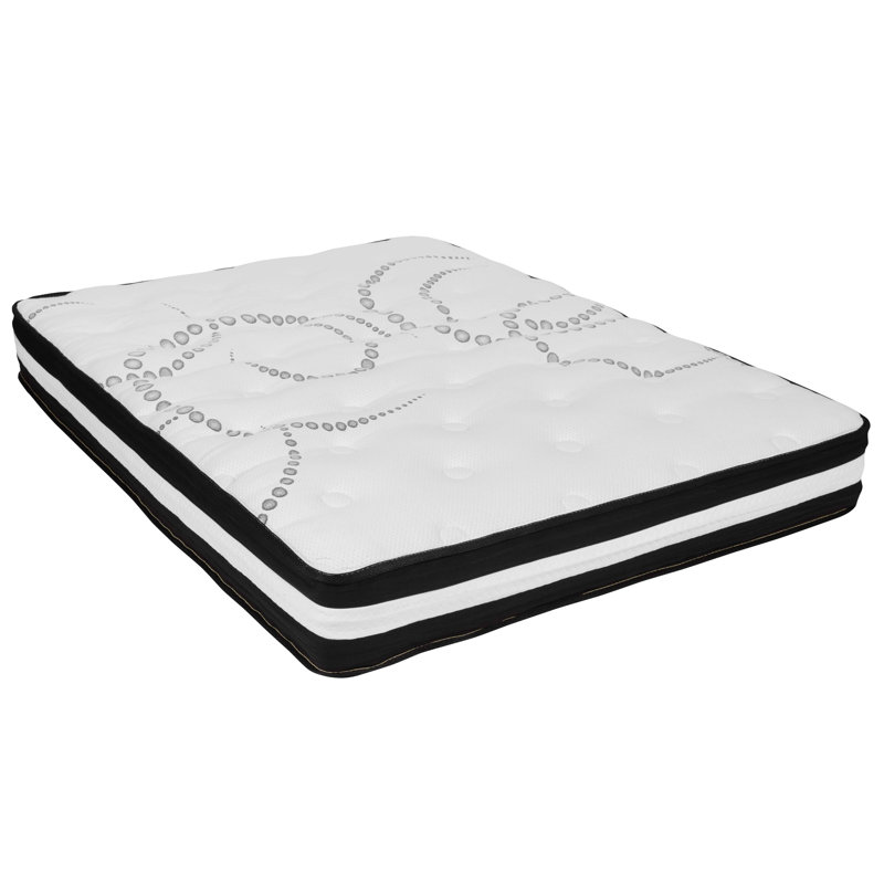 Matelas à ressorts ensachés avec surmatelas en mousse viscoélastique certifié CertiPUR-US Capri , H 3 po, 10", Lit double