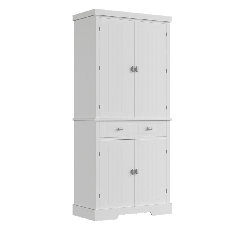 Armoire de rangement de 71,7 pouces de hauteur avec tablettes réglables et tiroir, Noir, noir, noir, noir