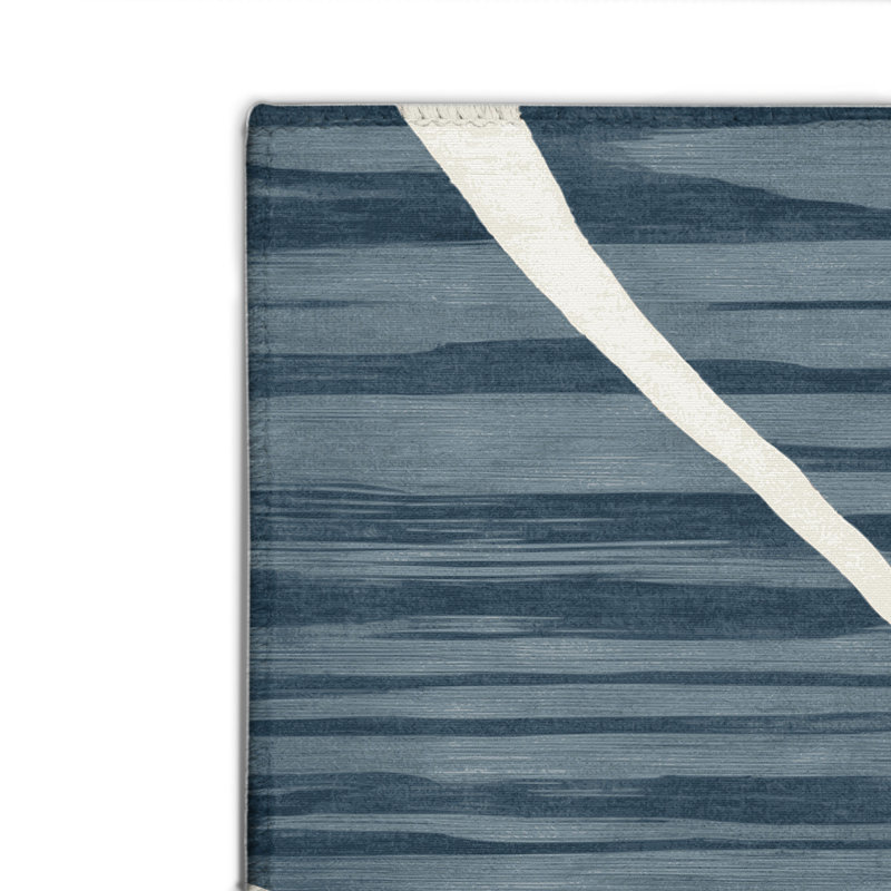Tapis intérieur et extérieur bleu Watercolor, Rectangulaire 2 pi x 3 pi