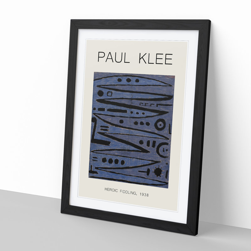 Heroic Strokes of the Box by Paul Klee - Picture Frame Painting, 65cm H x 48cm W x 2cm D, Black Framed