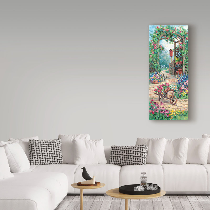 « jardin harmonie », reproduction de peinture à l’acrylique sur toile tendue, H 47 po x l 20 po x P 2 po