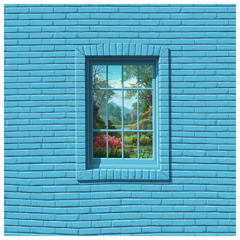 Housses de couette murales en brique bleue, Grand lit