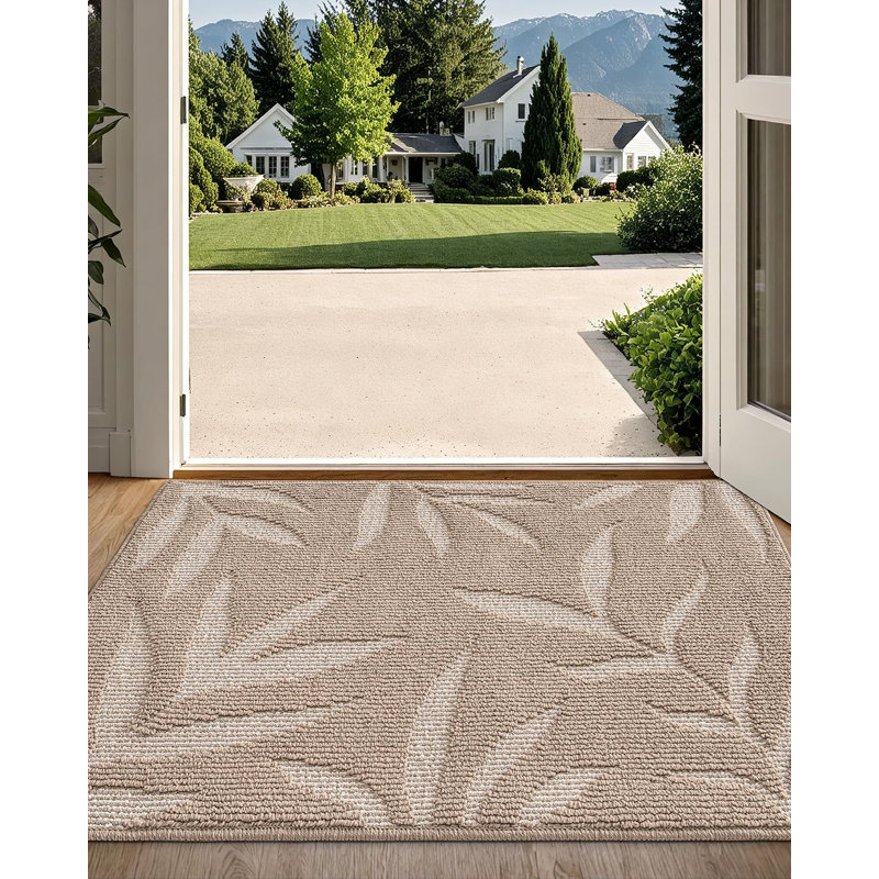 Tapis d'entrée lavable pour chaussures boueuses, L 36 po x L 60 po, Beige