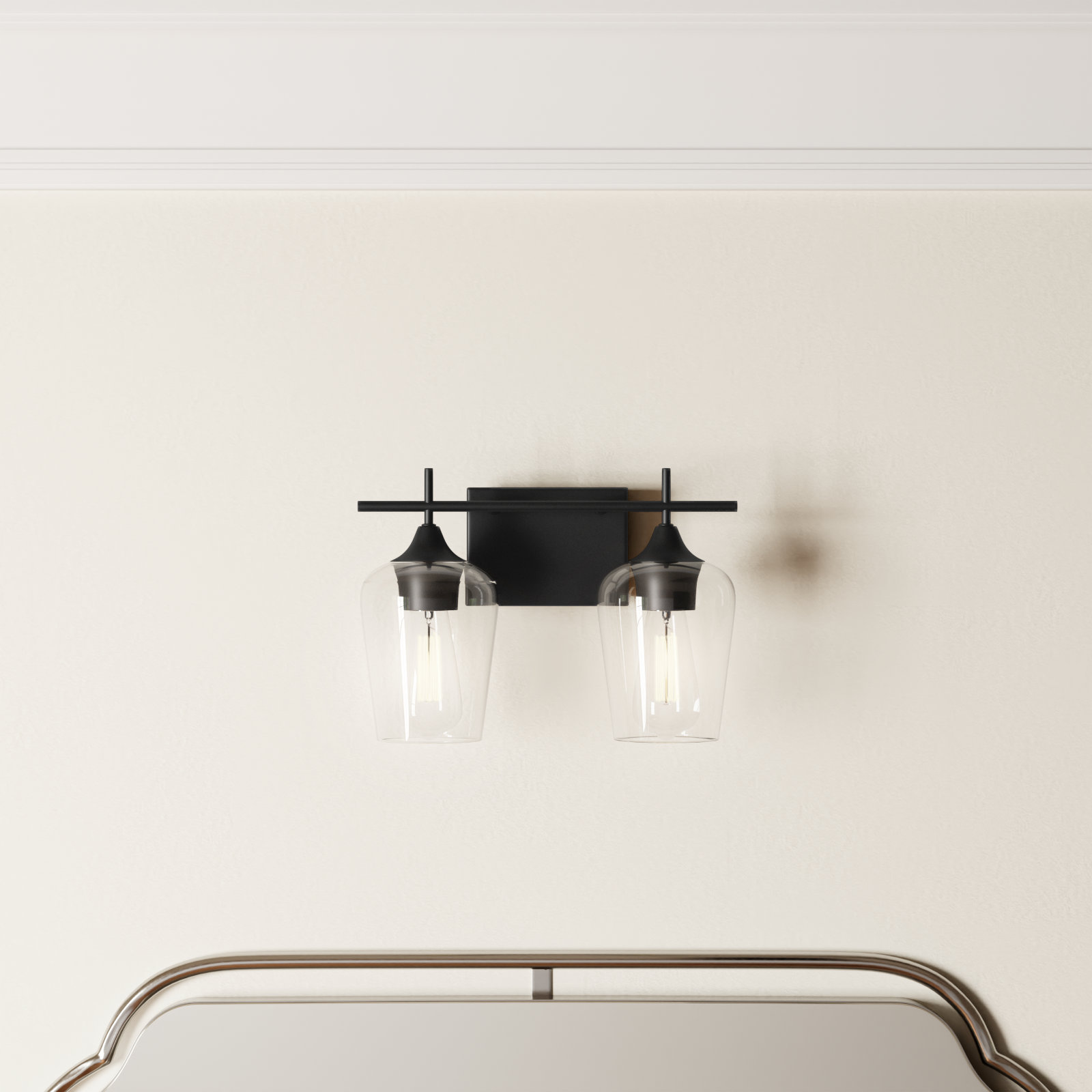Breena Dimmable Vanity Light, Clear, Black