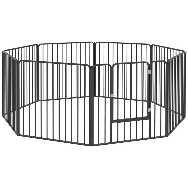 Panel Steel Pet Barrier With Door, 80cm H x 164cm W x 164 cm D