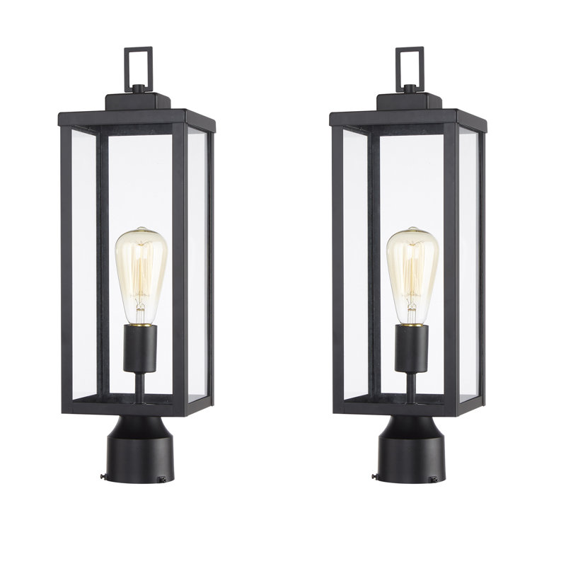 Luminaire sur mât câblé noir Eddysville, H 20,4 po x l 6 po x P 6 po