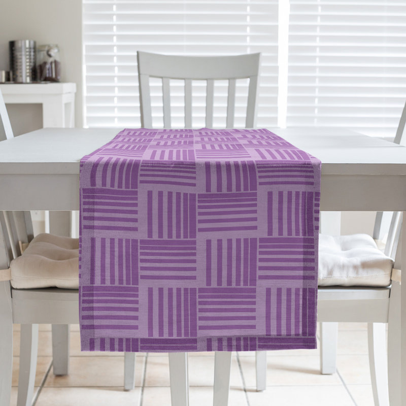 Fractured Stripes Table Runner, 16" x 72", Lapis Purple