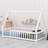 Creative Tent-Shaped Floor Bed With Secure Guardrails-88341197