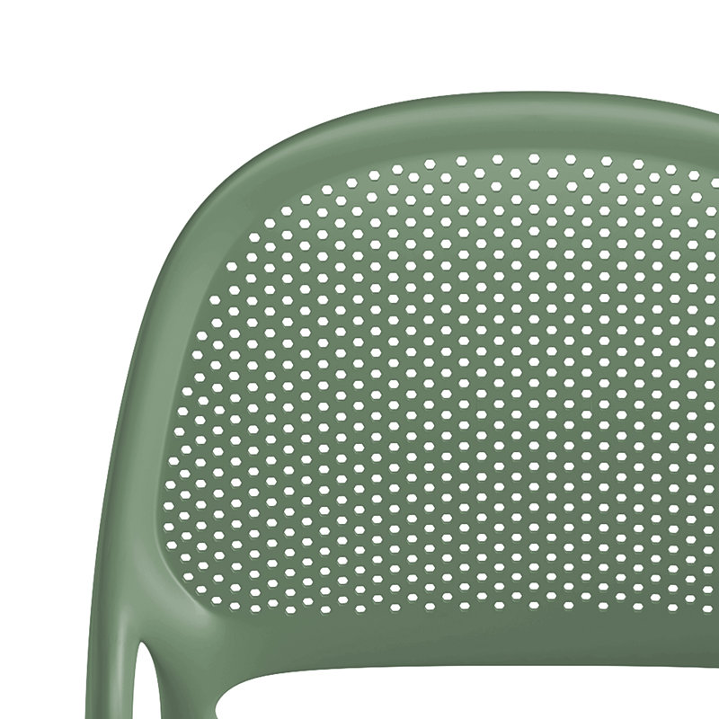 Chaise de salle à manger empilable intérieur / extérieur vert aloès