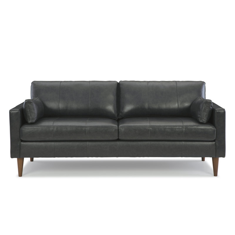 Viveros Upholstered 81'' Sofa, Cruise Adrift Woven Stripe, Honey Birch