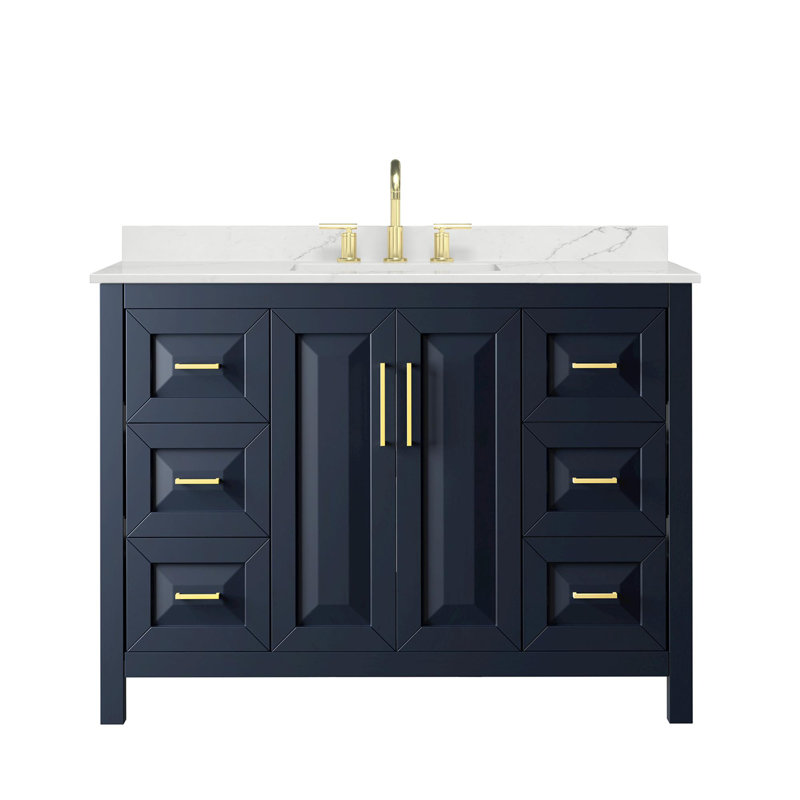 Daria 48'' W Vanity, Giotto Quartz, Brushed Gold, Blue