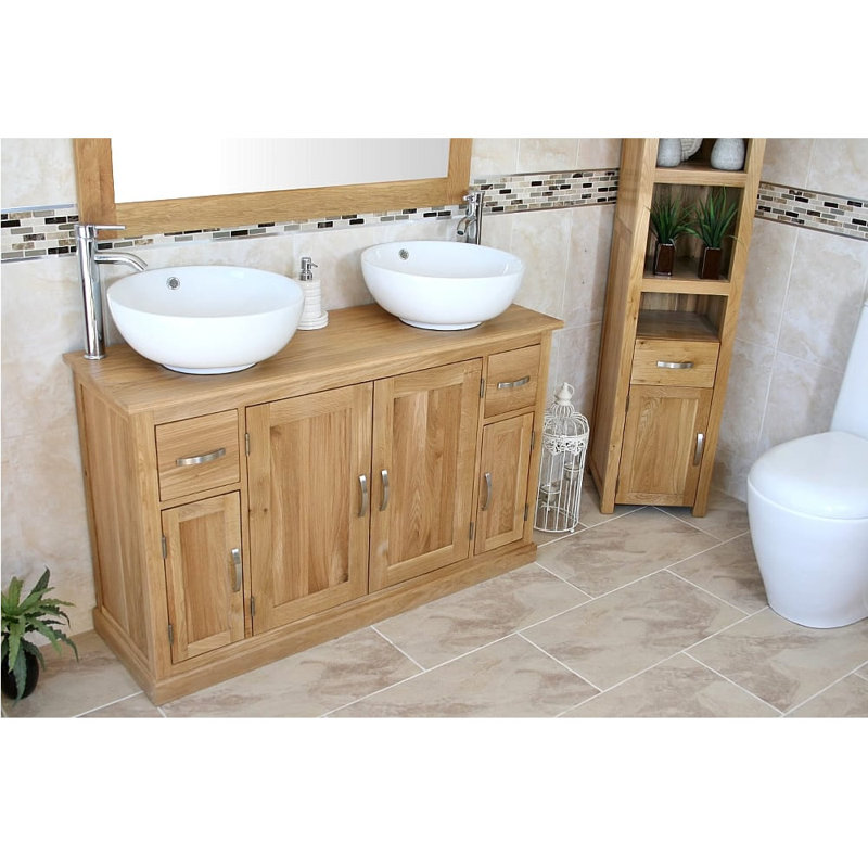 Elam 1230 mm Freestanding Double Vanity with Vessel Ceramic Basin
