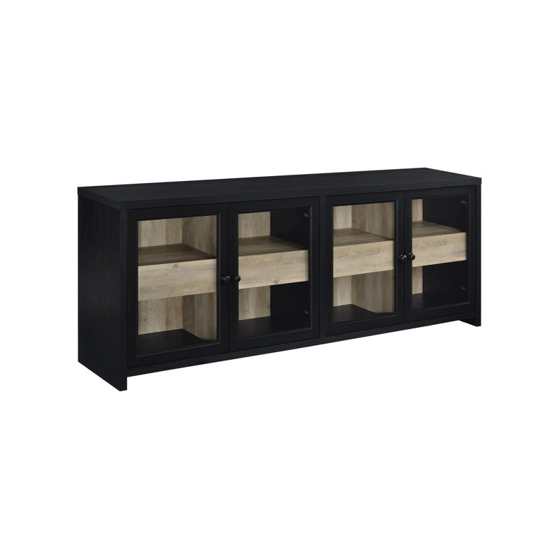 Meuble télé de 79,4 po de largeur, noir