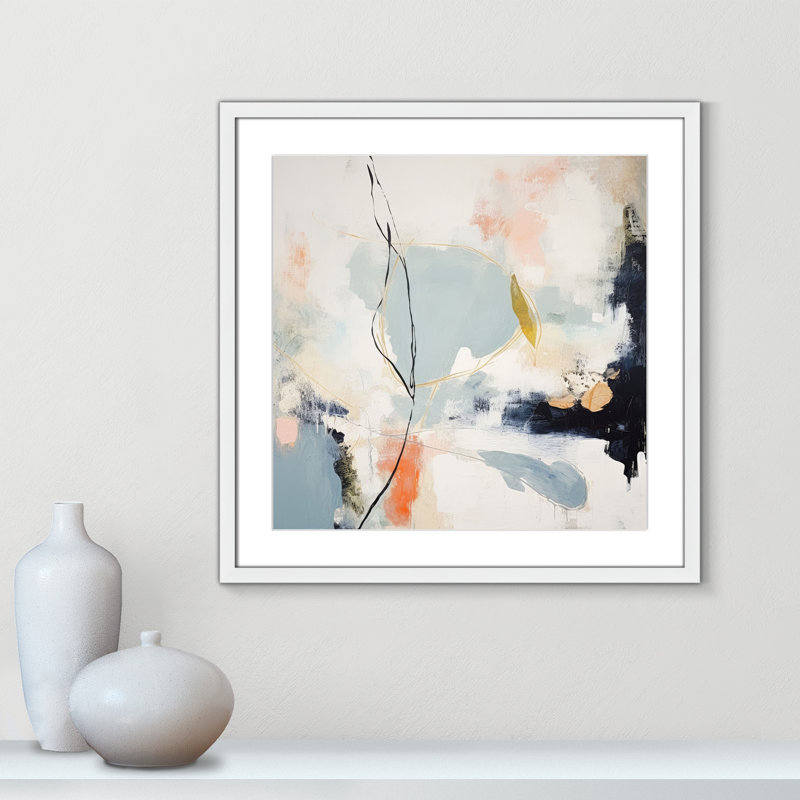 «Ethereal Blue Beats I Print» par Irena Orlov, 23.5'' W x 23.5'' H, Matted Print, Satin White