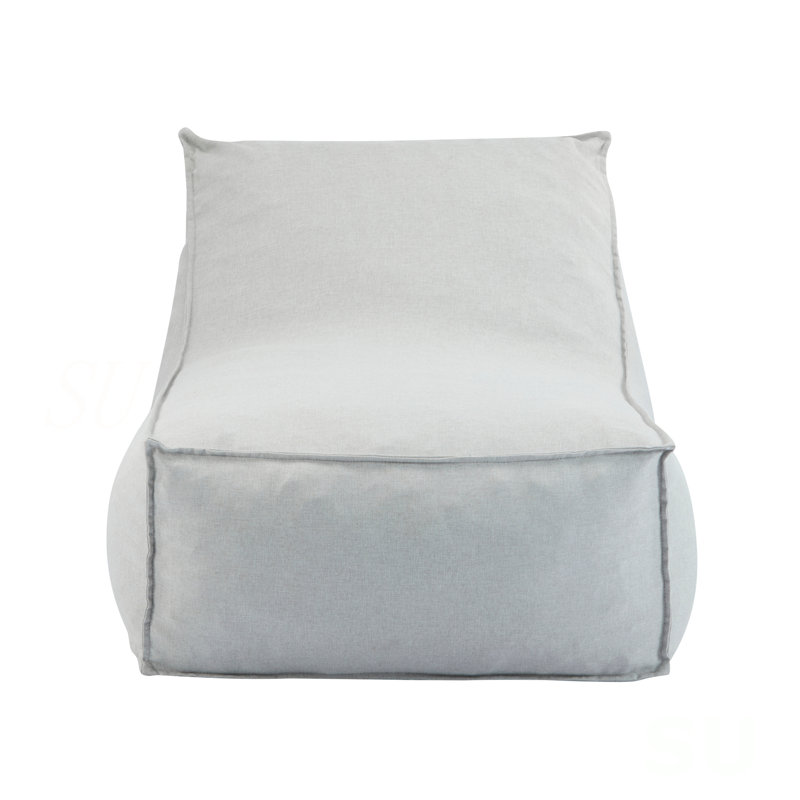 Perry Outdoor Bean Bag Lounge Chair, Set Of 2, Light Gray