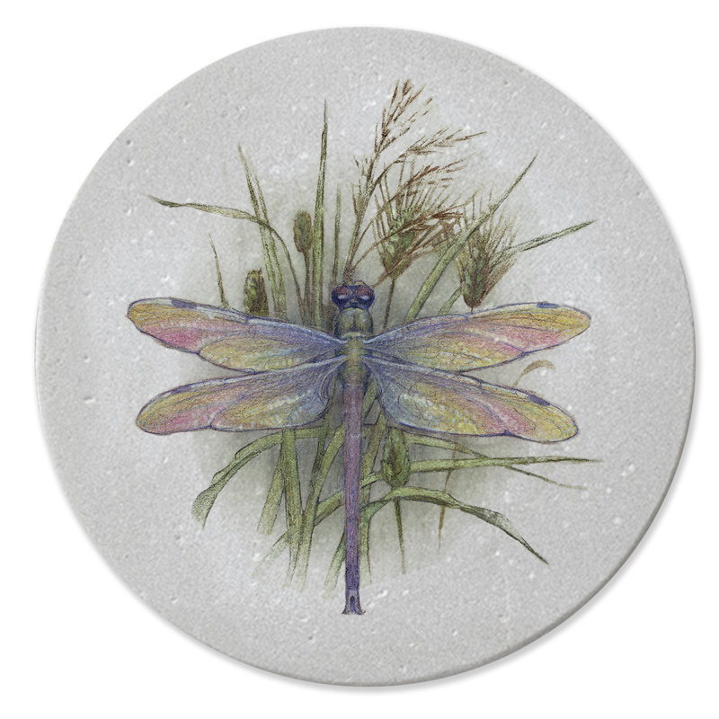 Dragonfly 4-Pack Natural Sandstone Coasters