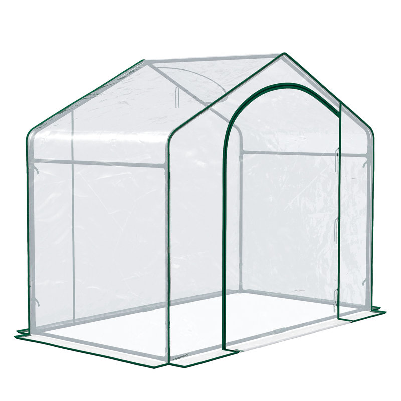 Serre de jardin portative Outsunny 1,83 m x 0,91 m x 1,52 m avec bâche en PVC transparent, structure en acier, idéale pour les légumes et les fleurs.