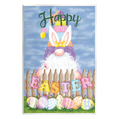 Joyeuses Pâques, œufs de gnome sur toile flottant par Lisa Kennedy