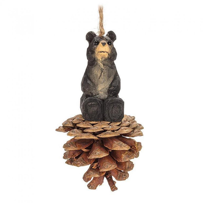 Ornement suspendu Bear on a Pinecone
