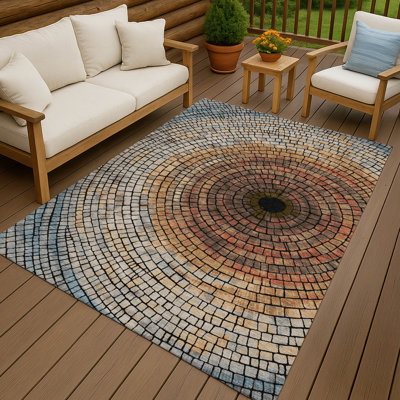 Machine Washable Indoor/Outdoor Chantille ACN2524 Geometric Rug