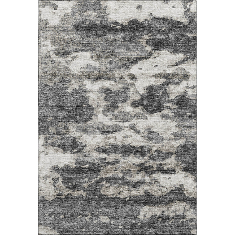 Premium Machine Washable Freixa AMF71 Black Rug, Rectangle 10' x 14'