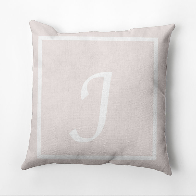 Reversible Throw Pillow, Ivory/White, J, 26"x26"