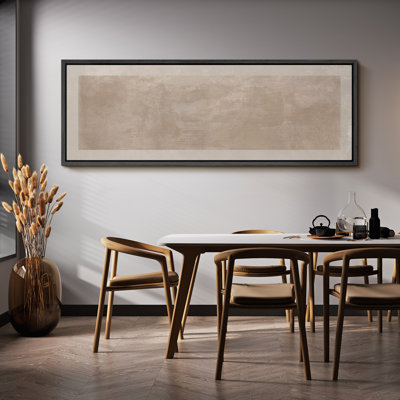 Large Framed Canvas Print Wall Art - Neutral Abstract Print for Minimalist Modern Home Decor