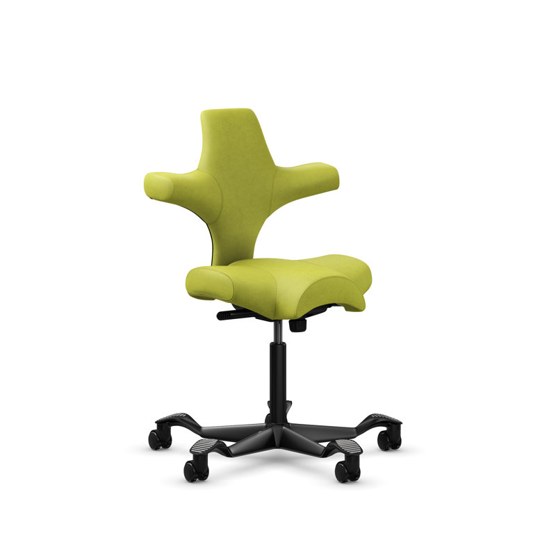HÅG Capisco Adjustable Sit-to-Stand Height Chair, Green Apple, White, Sit-to-Stand