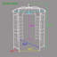 Portail de jardin en acier galvanisé couleur crème, en forme de cage à oiseaux, finition thermolaquée, dimensions : 81,3 x 114,2 pouces
