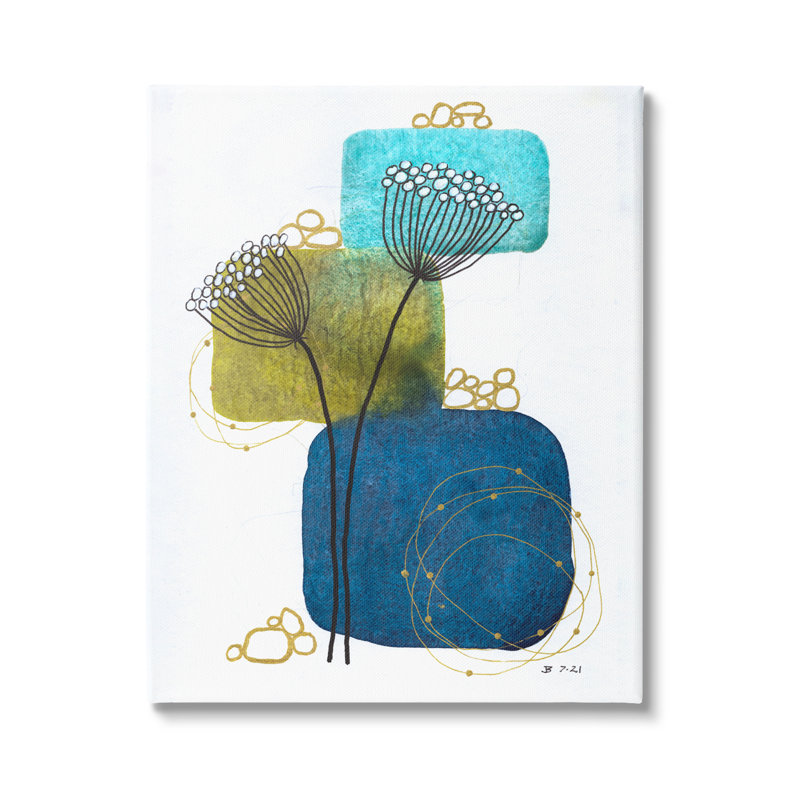 «Dandelion Buds On Blue» sur toile par Jocelyn Benford, H 20 po x l 16 po x P 1,5 po