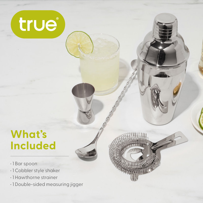 Fortify Stainless Steel 4-Piece Mixologist Barware Set