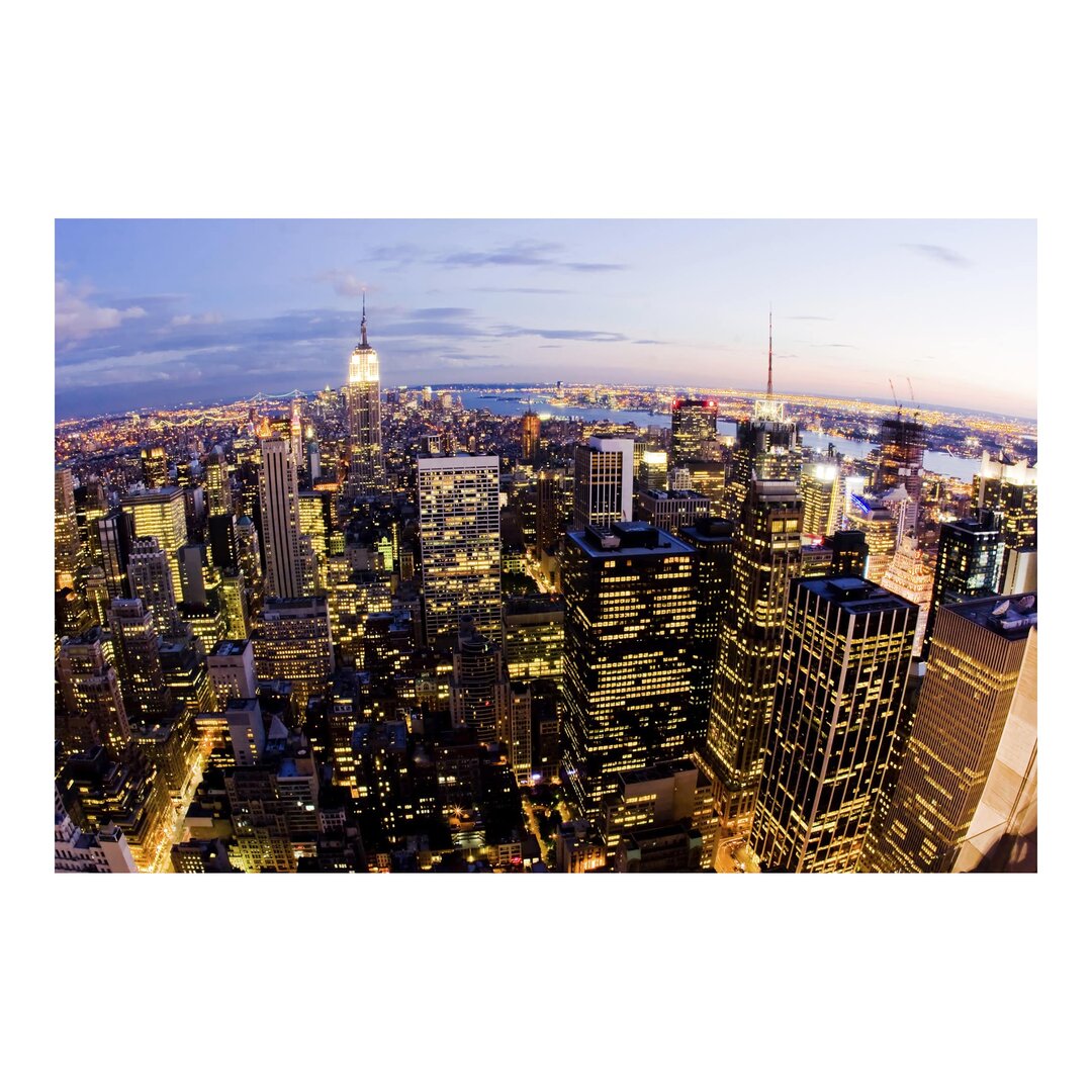 Matt Fototapete New York Skyline bei Nacht 3,2 m x 480 cm