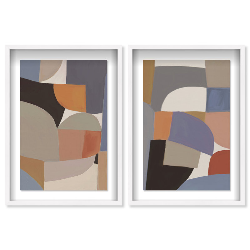 Muted Prelude Set Set by Oliver Gal, 75"H x 51"W, White Shadowbox