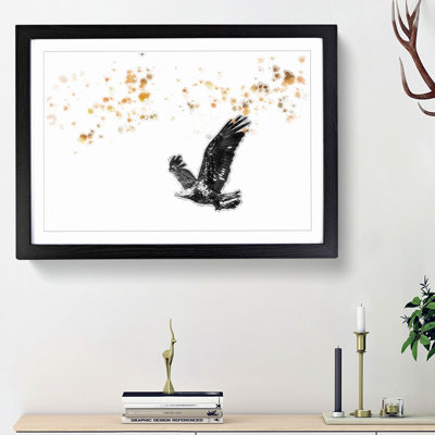 Bald Eagle in Flight in Abstract - Picture Frame Painting Print