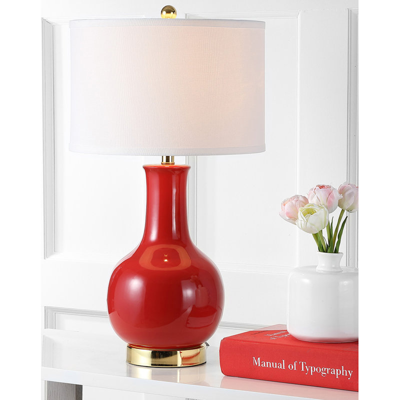 SantaAna Ceramic Table Lamp, Red