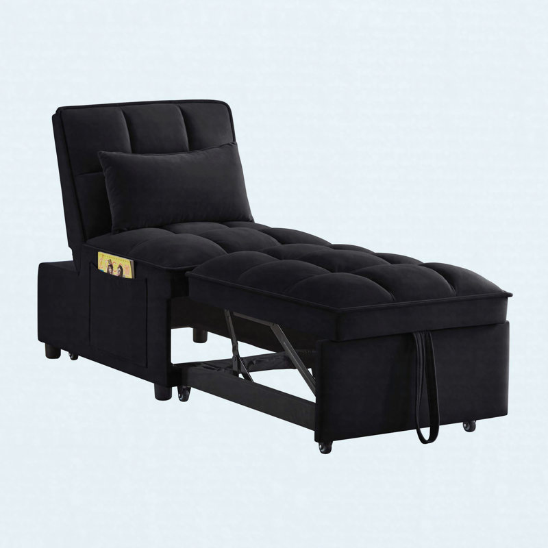 Méridienne convertible simple, Black