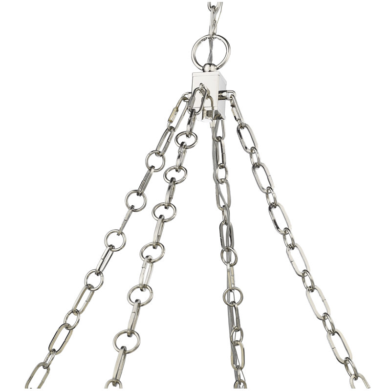 Luminaire suspendu 3 lumières DEL Dusten, Nickel poli, H 77 po x l 33 po x P 33 po