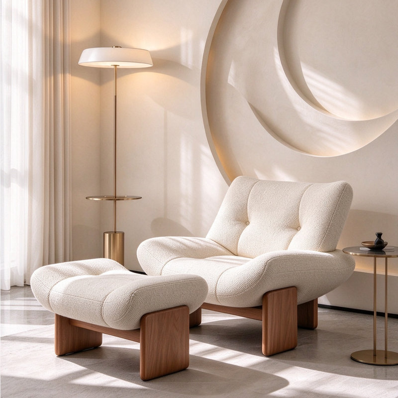 Chaise d'appoint rembourrée 39,37 po avec structure en bois massif et coussins ergonomiques