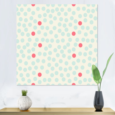 À pois avec rétro sur beige - Impression sur toile
