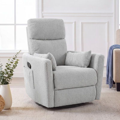 Swivel Rocker Recliner Chair with 8-Point Massage