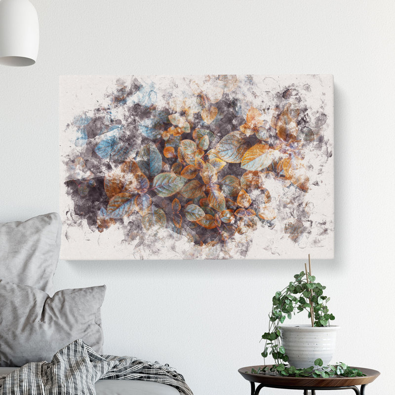 Pretty Leaves Watercolour - Wrapped Canvas, 35cm H x 50cm W x 3cm D