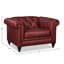 Chaise avec accoudoirs en cuir véritable 52 po Taheem CAL117-98464315