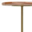 Table d'appoint ronde moderne en bois d'acacia massif l 15 po Becker avec tige en laiton antique et base en marbre
