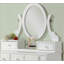 Ensemble coiffeuse et tabouret en bois, blanc