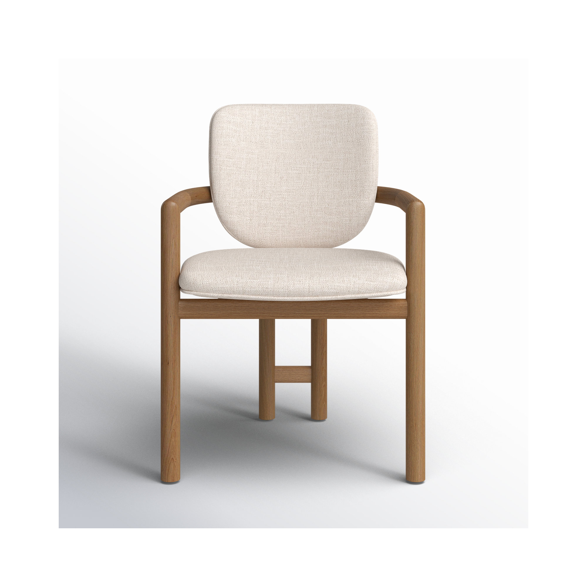 Kosta Leather Upholstered Back Arm Chair, White, Brown