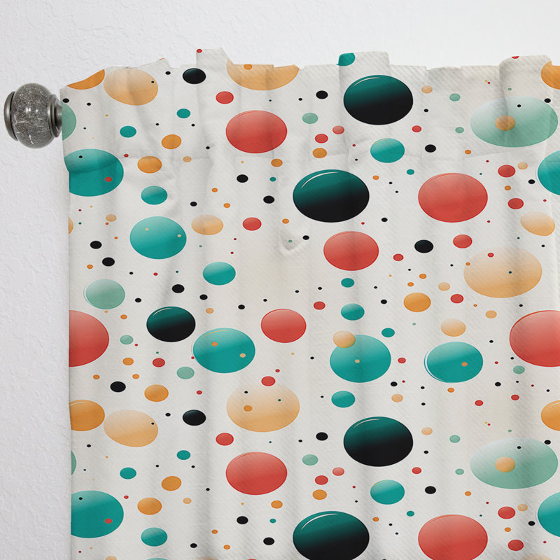 Motif à pois Retro Revival - Rideau abstrait - Rideau abstrait obscurcissant - 1 panneau, L 52 po x L 90 po