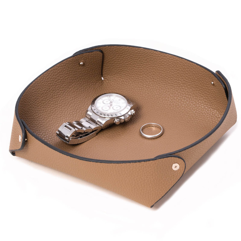 Fraire Leather / Faux Leather Tray, Brown